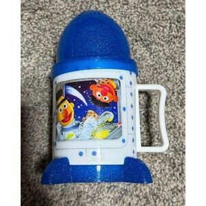 Vintage Sesame Street Space Rocket Sippy Cup Bert Ernie 1980s USA